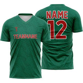 Custom Green Herringbone Mexico Soccer Jersey